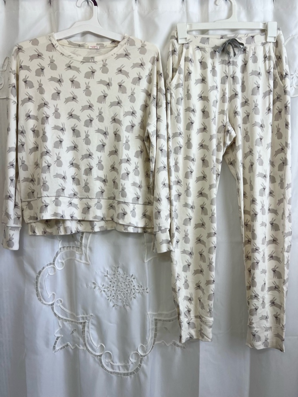 Mara Intimates Bunny Pajama Set Small 100% Pima Cotton Peru Lounge Set